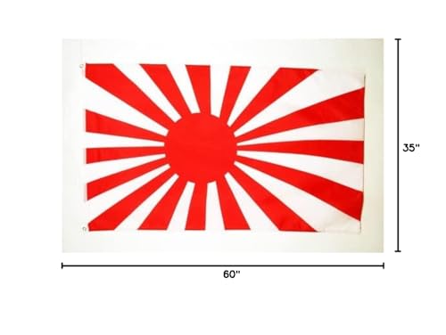 Image of AZ FLAG - Japan Wwi Flag - 3x5 Ft - 100D Polyester Imperial Japanese Banner with Two Metal Grommets - Fade Resistant - Vivid Colors - 3' x 5' Feet - 150x90 Cm