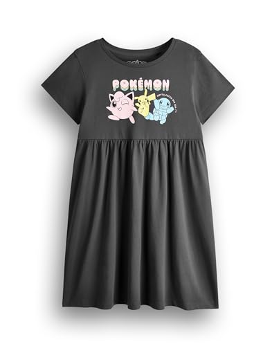 Pokemon Girls Dress Pack of 2 | Dark Grey & Tan Short Sleeve Summer Dresses Graphic Daywear4