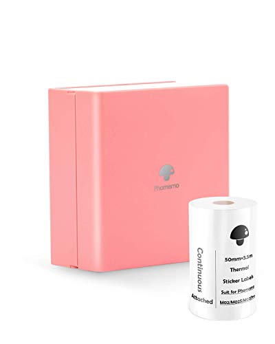 Phomemo Pocket Printer - M02 Small Bluetooth Sticker Printer, Compatible with iOS & Android, Mini Paper Printer for Working Listing, Study Notes, Travel Journal, Creative Gift for You - Lucky Pink
