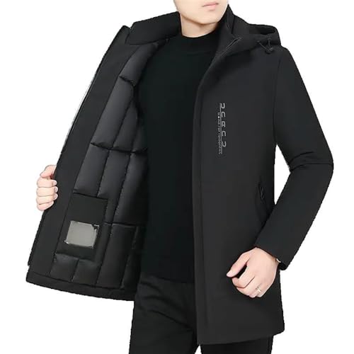Xingfenly Winter Men Casual Thicken Cotton Jacket Hooded Outwear Windproof Warm Coat Plus Size