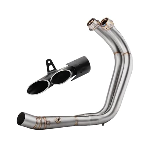 Silencieux d'échappement moto pour MT-07 FZ-07 2014-2024, pot d'échappement avant modifié crossover noir argent