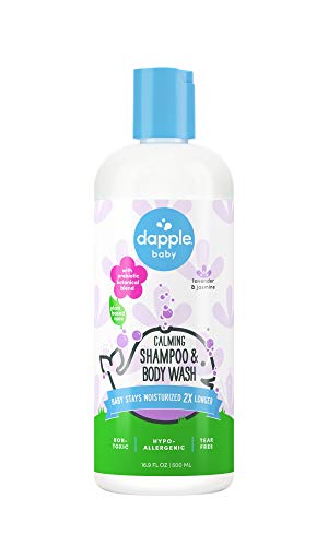 DAPPLE Baby Shampoo & Body Wash, Lavender Shampoo & Body Wash, Plant Based, Hypoallergenic, 16.9 Fluid Ounces