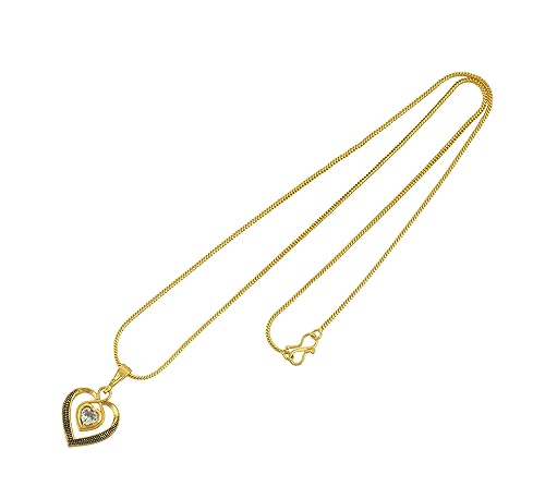 Image of Handicraft Kottage 1gm 22Ct Gold Plated chain with Pendant | latest & Stylish Celebrity Inspired Chain /Necklace /Jewellery Set /Fashion jewellery for Men, Women Boys Girls