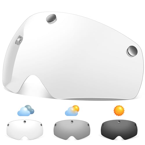 VICTGOAL Casque Lunettes Magnétiques Anti-poussière Coupe-vent pour Casque de vélo Sport Sécurité Vélo Casque Visière (Photochromique)