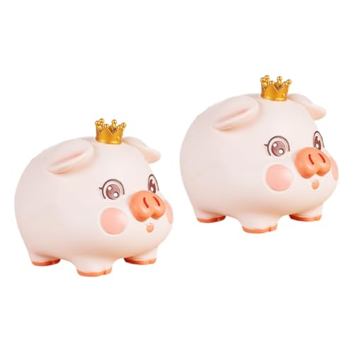 HANABASS 2 Pezzi Salvadanaio Forma Maiale Decorazione per Casa e per Pratico e Resistente per Risparmiare Monete con Design e Adorabile