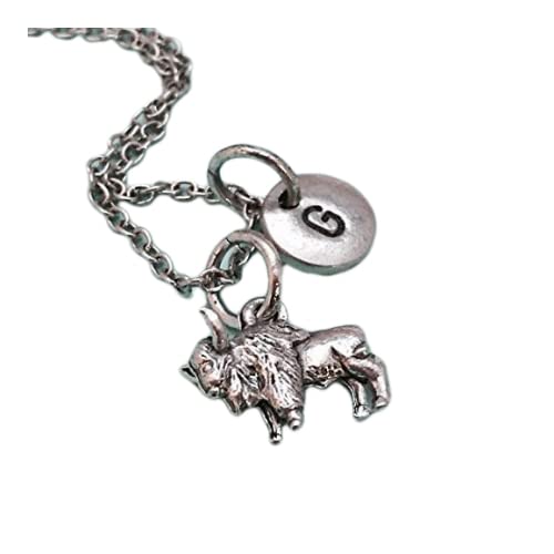 Buffalo necklace, buffalo charm 