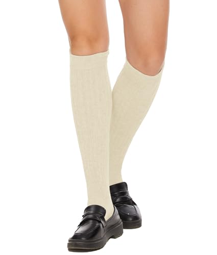 Image of AugRing Womens Slouch Scrunch Socks Retro Knee High Soft Stack Chunky Cozy Boot Socks For Women Size 6-11