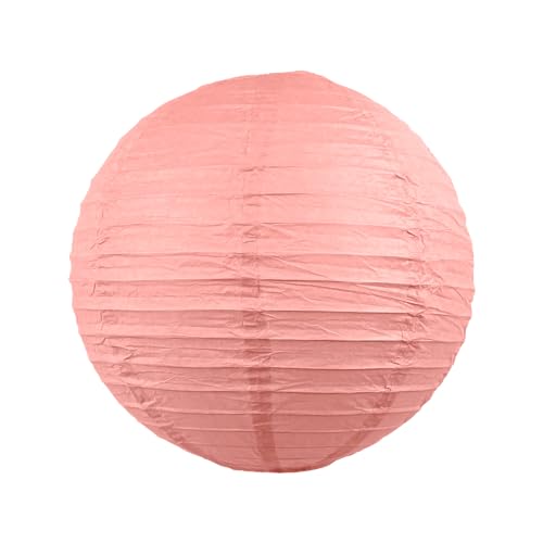 Boule Papier Rose Blush 30cm - Lampion Papier en Papier de Riz - Lanterne Japonaise Rose Blush pour Décoration de Mariage, Anniversaire, Fêtes