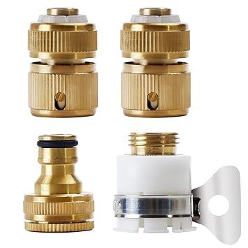4 Pcs Brass Tap Connector Set | 1/2 & 3/4 Inch Garden Hose Quick | Heavy-Duty Pipe Connector for Tap | Faucet Adapter for Garden, Bathroom, Kitchen & Outdoor Watering-image-17