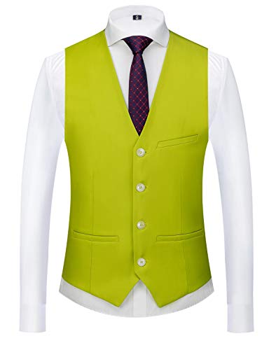 MOGU Mens Slim Fit 3 Piece Suit Blazer Jacket Pants and Vest Set3