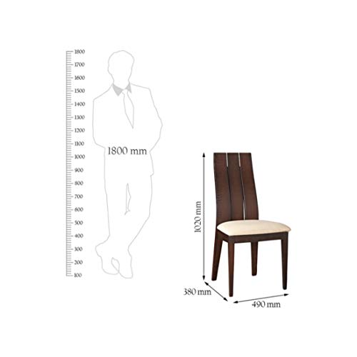 Image of HomeTown Carlton Solid Wood Dining Chair Set of Two in Burn Beech Colour