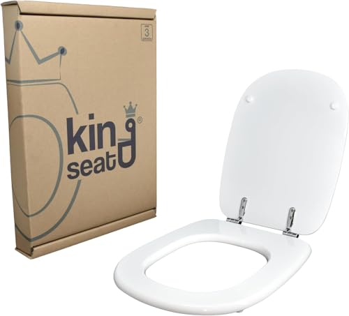 king seat Copriwater in MDF, serie Fleo della Dolomite, Bianco, con cerniere in ottone cromato.