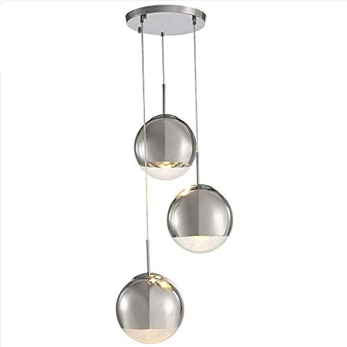 Preisvergleich Produktbild Pendelleuchten Modernes Wohnzimmer Kronleuchter Restaurant Drei Schlafzimmer Hotel Stehtische Runde Glas Deckenleuchte Silber 44X44X100Cm Home Decor Beleuchtung