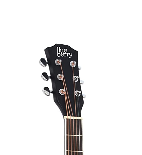 Image of BLUEBERRY B-40EQ-GL, Electro Acoustic Electric Guitar Kit with inbuilt Trussrod, Rosewood Fretboard & bridge with 4 Band EQ-7545R Piezo Pickup Guitar Preamp Amplifier Equalizer Tuner (Black)