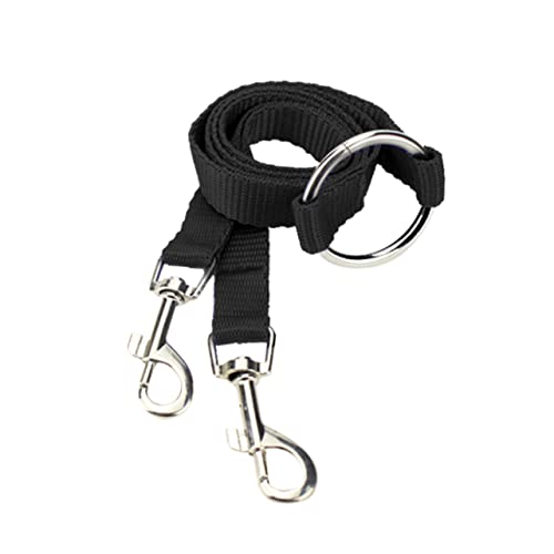 GALPADA Double Dog Leash for Small Pets Durable Nylon Traction Rope with Dual Clips for Walking Tangle Design Black