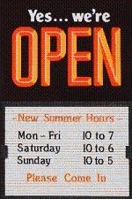 Bold Barry Open Closed Sign with Sliding Message Board