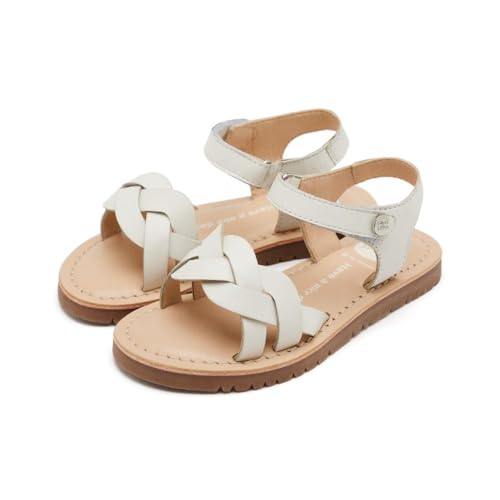 Gioseppo| Sandalia plana niña ROWLEY|Zapato piel| Cierre hebilla||Blanco|Talla 30