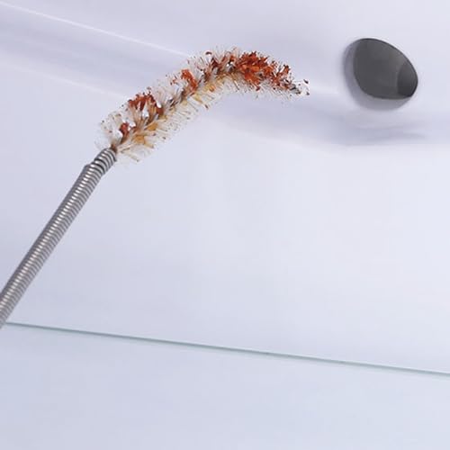 Cepillo flexible para desagües de acero inoxidable, cepillo multifuncional doblable para limpieza de tuberías miniatura 6