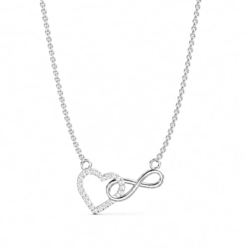 Image of Miss Highness 925 Pure Silver Heart Infinity Pendant Necklace for Women & Girls | Daily Wear Silver Jewellery with Authenticity Certificate | Gift for Girlfriend Wife | With Chain Pendant