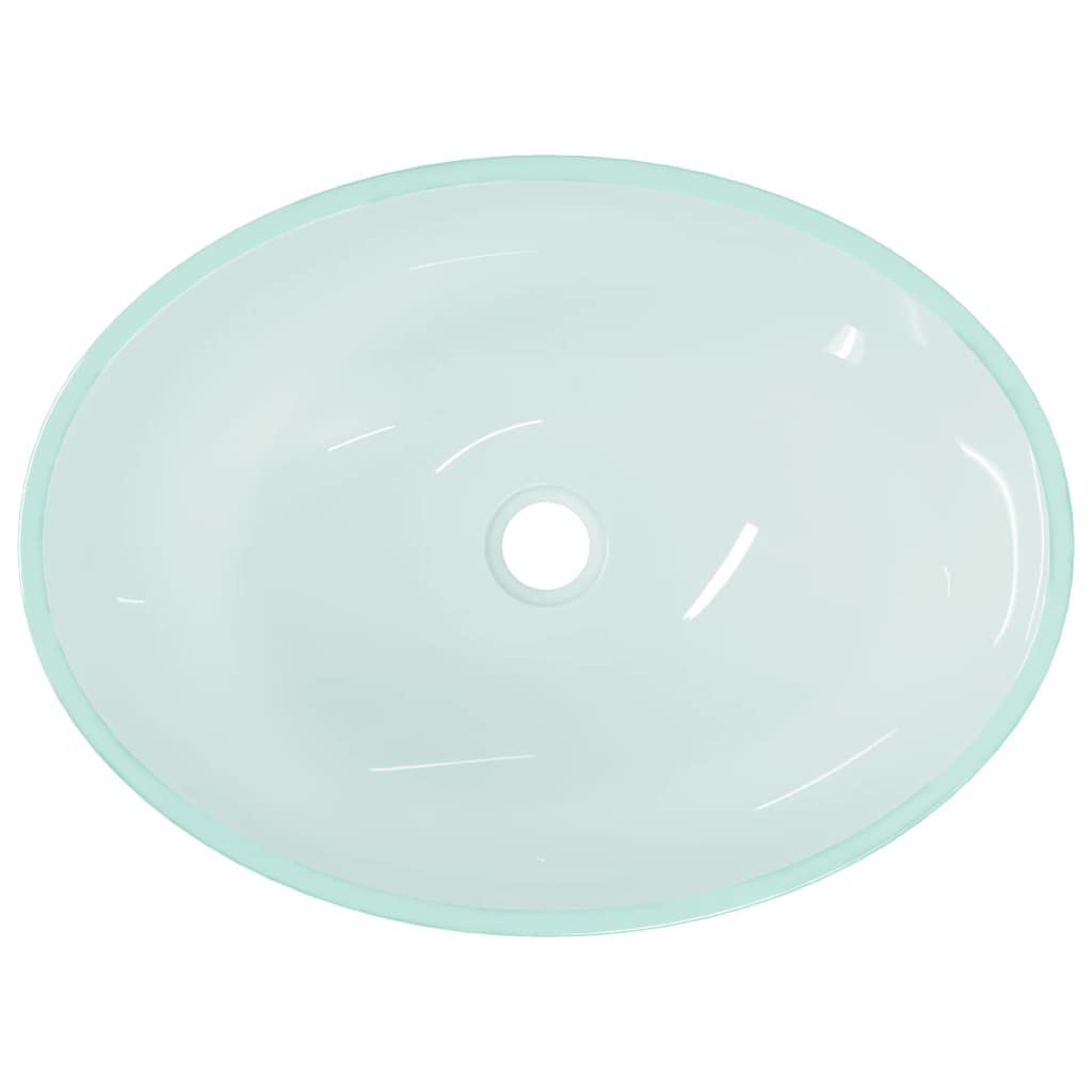 INLIFE Lavabo de cristal 50 x 37 x 14 cm, mate, 6,74 kg, 345243