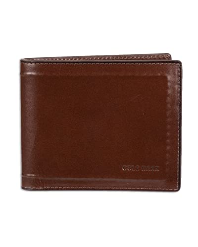 Cole Haan Men's Rfid Slim Billfold Wallet, Tan Stitch, One Size #TOP25