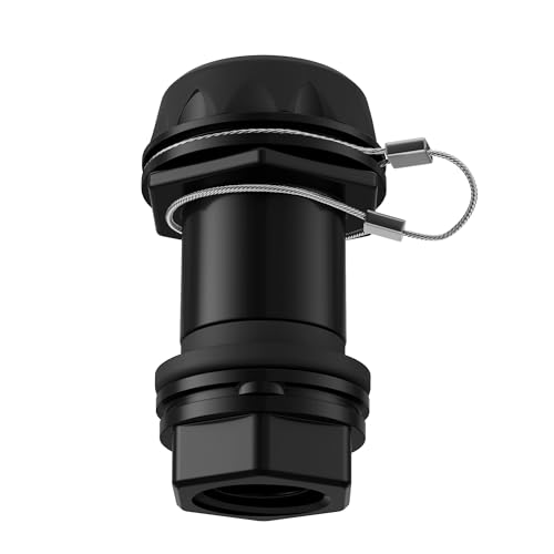 Yolvvetrx Black Cooler Drain Plug Replacement with Stainless Steel Tether Compatible with Igloo BMX IMX & Overland 2572 Qt Coolers Leak-Proof Cooler Replacement Part (1 Pack)