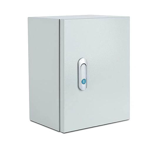 19.68"x15.75"x7.87" Steel Electrical Junction Box, Indoor&Outdoor Enclosure Wall Mounted Waterproof Metal Electric Equipment Box with Safety Locks and Mounting Plates.