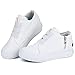 JENN ARDOR Wedge Sneakers for Women Fashion Canvas Shoes Casual Platform Hidden Heel Womens Slip On Sneaker Non Slip Side Zipper White
