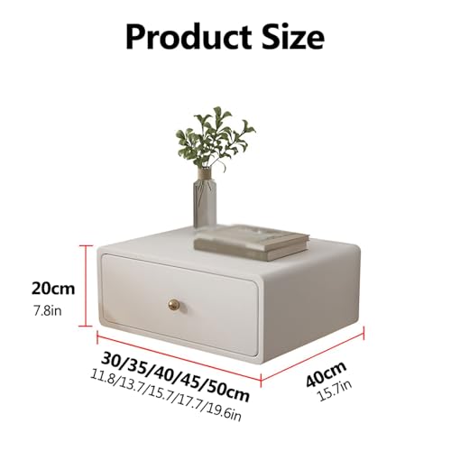 Table de chevet chambre encombrée, solution flottante en pin rustique fait main