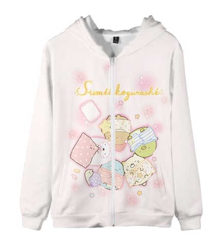 Kawaii Cartoon Zip Up Hoodie Women's Full Zip Hooded Sweatshirt Girls Long Sleeve Pullover Sweaters2