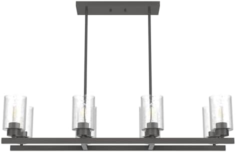 Hunter - Hartland 8-light Noble Bronze, Extra Large Chandelier, Dimmable, Casual Style, Linear Shaped, for Bedrooms, Kitchens, Dining, Living Rooms - 19160