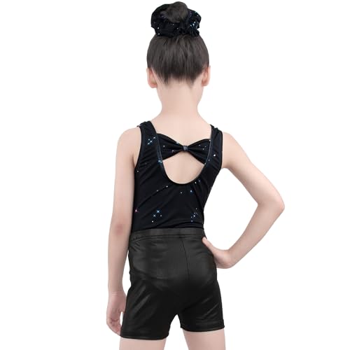 Image of MODAFANS Leotards for Girls Gymnastics with Shorts Dance unitards Tumbling Biketards with Hair Scrunchie for3-13T