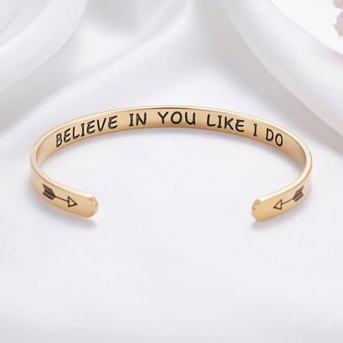 Kvekstio Movitational Quotes Believe in You Like I Do Cuff Bracelet Gifts for Teenage Girls Women Best Friend Sister Daughter4