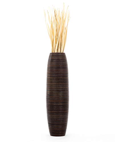 Image of Leewadee Large Floor Vase 34 inches Mango Wood for Pampas Grass, Dried Flowers