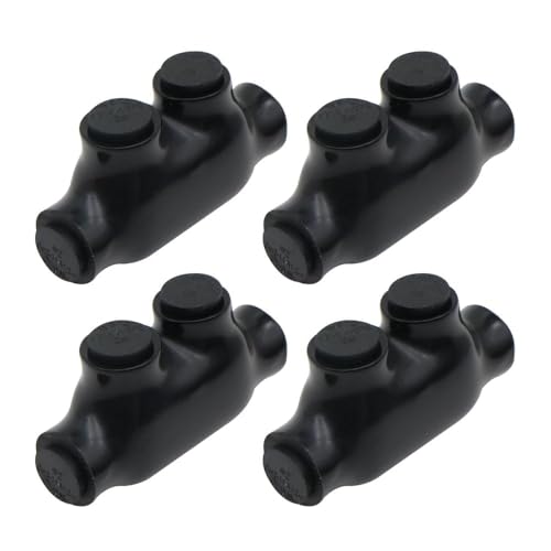 4pcs Black Insulated in-Line Splice Connector 2.64" L*0.89" W*1.42" H,2 4 6 8 10 14 Gauge Wire Connectors Dual Sided Entry Cable Splicers Pre-Filled with Oxide Inhibitors(4pcs)