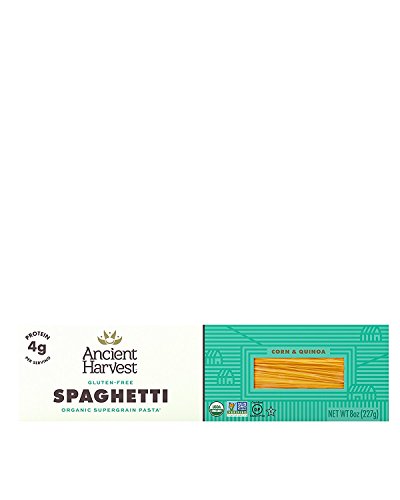 Ancient Harvest Organic Gluten-Free Corn and Quinoa Supergrain Spaghetti Pasta, 8 oz. Box (Pack of 12), Plant-Based Pasta with the Same Great Taste and Texture of Traditional Pasta