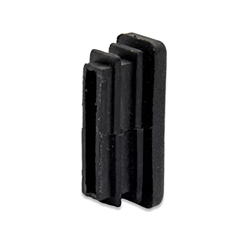 Image of Flyshop 8 Pack Black Chair Glide Inserts Plastic Plugs Rectangle Pipe Tubing End Caps 10 x 30 mm, 3 /8 inch x 1-3 /16 inch