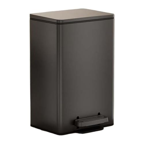 Caneca de Basura con Tapa Acero Inoxidable 9L Negra miniatura 1