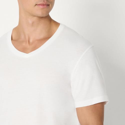 Image of Amazon Essentials Men's Slim Fit V-Neck Undershirt, Breathable Cotton, Pack of 6