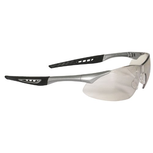 Radians RK6-90 Rock Lightweight Design Silver Frame Safety Glasses with Rubber Tipped Temples