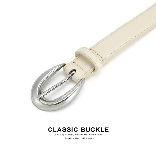 Earnda Women Belt for Jeans Pants Vintage Ladies Skinny Faux Leather Waist Belt with Gold/Silver Buckle3