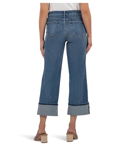 KUT from the Kloth Women's Charlotte High Rise Wide Leg Roll Up3