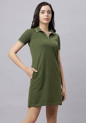 Image of Wear Your Opinion Women's S to 5XL Plus Size PQ Polo Collar Neck Style Midi Tshirt Dress