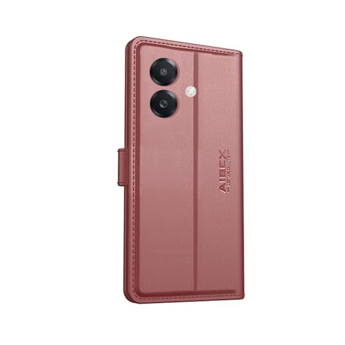 Image of AIBEX Compatible for Oppo A3X 4G / Oppo A3 5G / Oppo A3x 5G Flip Cover Leather Finish with Magnatic Closure | Inside TPU with Card Pockets | Wallet Stand | Complete Protection Flip Case -Brown