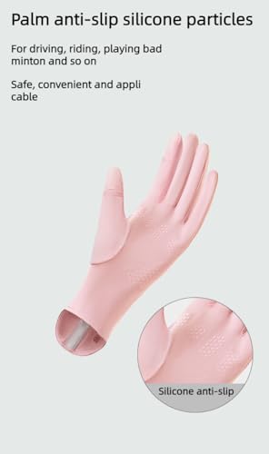 Image of 2 PCS Hand Gloves for UV Sun Protection, Breathable Sunscreen Driving Glove Cooling Arm Full Finger Ice Silk Non-Slip Touch Screen Anti Uv Gloves Mitt, Car Driving Long Glove Arm