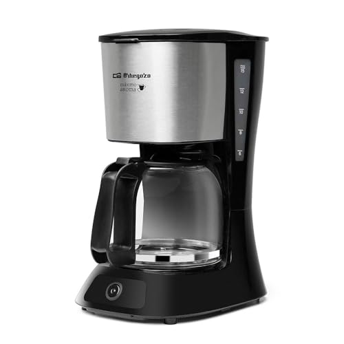 Orbegozo Cafetera CG 4515 de Goteo, 15 tazas, 900W, jarra de cristal, negro