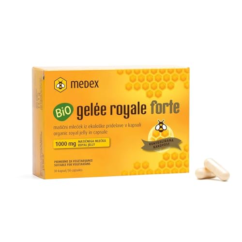 Medex Bio Gelée Royale FORTE hohe Dosierung 1000 mg Gelee Royal lyophilisiert trockene Form klinisch nachgewiesene Ergebnisse 30 Kapseln 30 Tage Anwendung