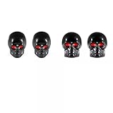 Material:Metall 4pcs Skull Terminator Skelett Ventilkappen Reifen Auto Motorrad Bike Valve