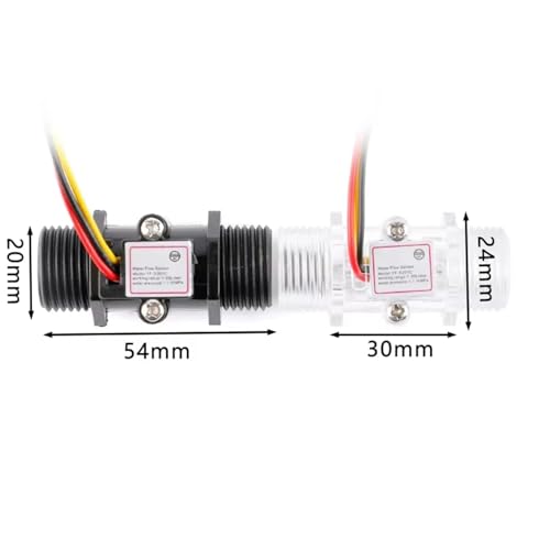 Capteur de débit d'eau transparent G1/2 et débitmètre YF-S201C - 2