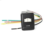 Car LED Light Barrier Gate Door Push Button Switch Retrofit Switch With Connection Wire,Compatible With Nissan Tiida Qashqai Sylphy X-TRAIL(Non-locking button)